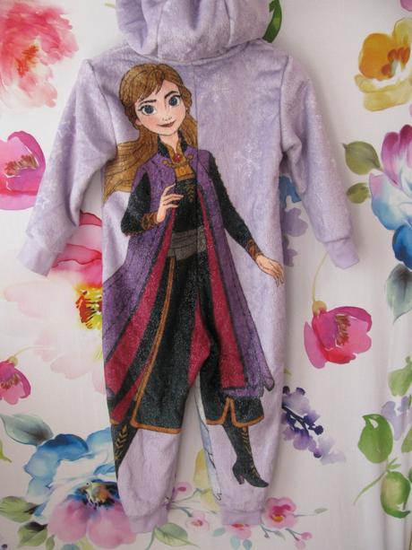 Fleecový lila overal na spaní - ledové království, disney,104