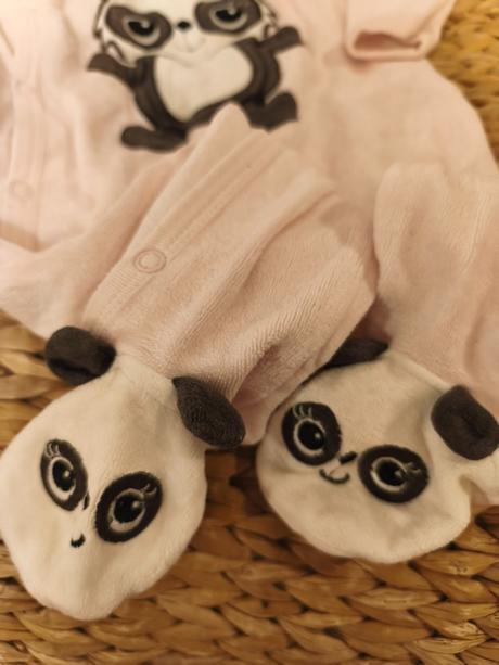 Růžový overal s pandou h&m, h&m,74