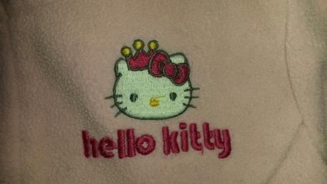 Růžová fleece mikina s hello kitty vel. 98-104, h&m,98