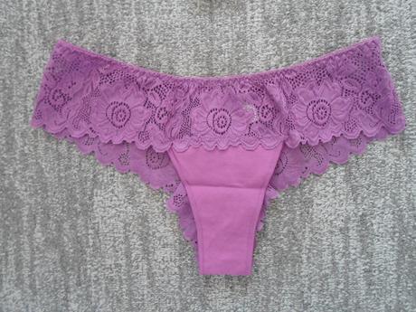 Fialové krajkové kalhotky brazilky - l, xl, l