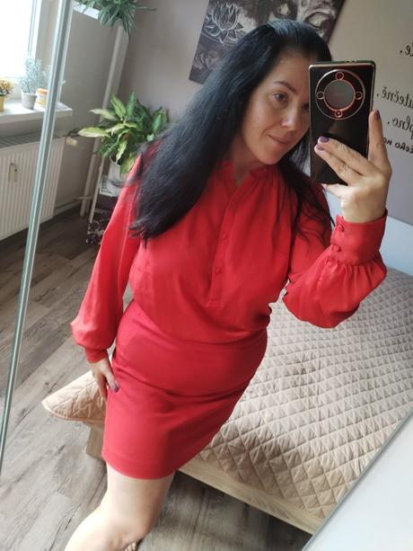 Halenka l xl 40 42 červená, h&m,l