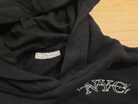 Mikina černá crop nyc vel.134-140, 134