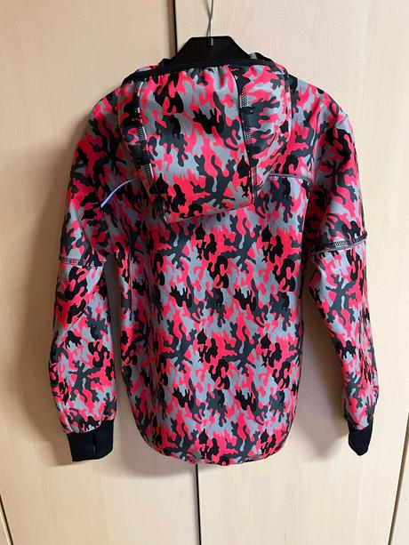 Bunda softshell  - růžový maskáč vel 140, 140