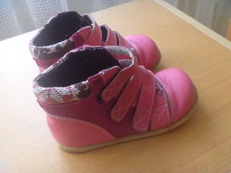 Růžové koženkové barefoot kotníčkové boty vel. 31, 31
