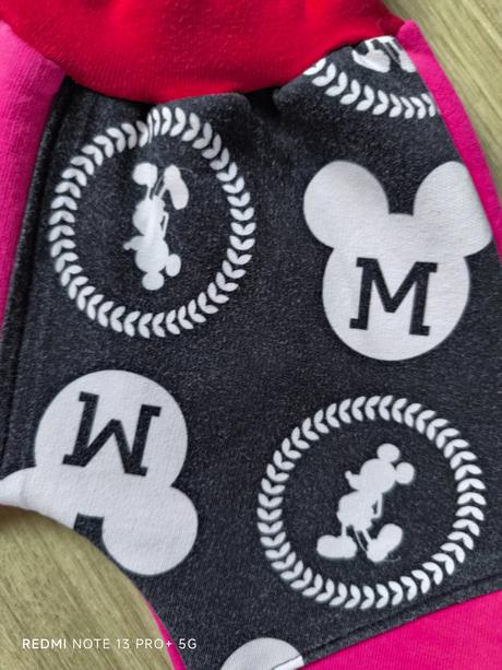 Dívčí zateplené buggy kalhoty, 9-12m, minnie mause, 74