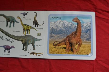Kniha o dinosaurech,s puzzle a omalovánkami, 