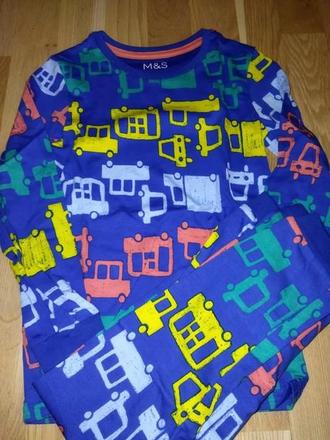 Modré pyžamo s auty 122, marks & spencer,122