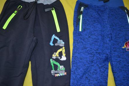 2x tepláky kugo ,bavlna,v.110, bagr, ještěr, kugo,110