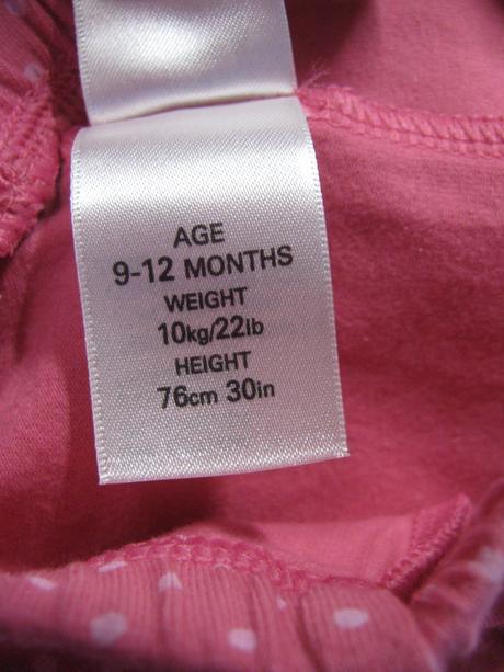 Růžové legínové tepláčky s puntíkem v.9-12 měs., marks & spencer,74