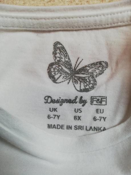 Tričko dívčí s motýlky, vel. 6-7 let., f&f,116