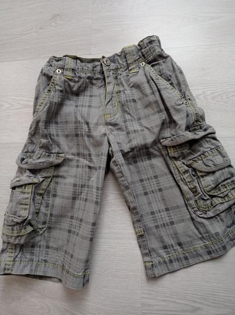 Kostkované kraťasy,3/4kalhoty 122,128, 128