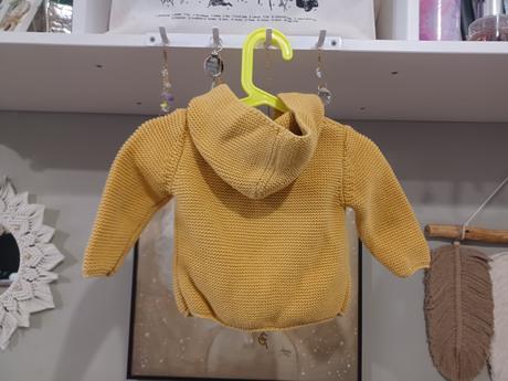 Pletený hořčicový svetr na knoflíky, next,74