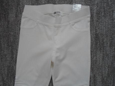 Bílé legíny tregíny džegíny kalhoty skinny, h&m,158