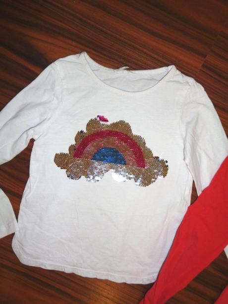 Tričko s flitrovým mráčkem + legíny s kytičkama, s.oliver,92