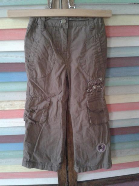 Kalhoty outburst plátěné s podšívkou dívčí vel. 98, 98