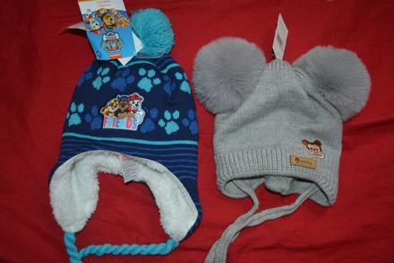 2x zimní čepice v.74-92, nickelodeon,74 / 80 / 86 / 92