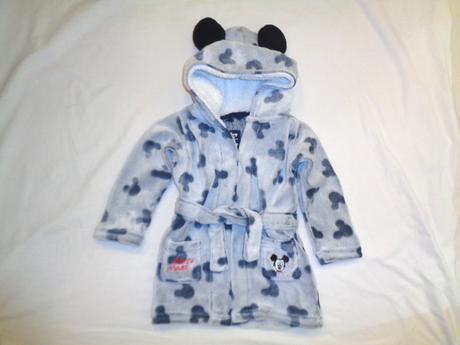 Luxusní šedostříbrný měkoučký župan micky, primark,92