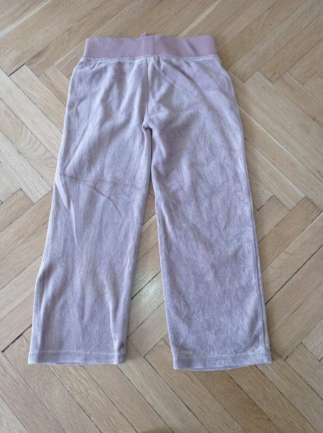 3x sametové tepláky 4-5 let, 104–116