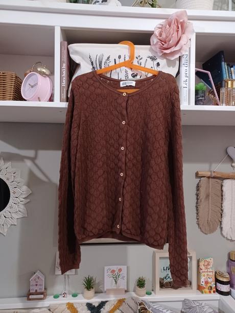 Hnědý pletený svetr h&m 140/146, h&m,146