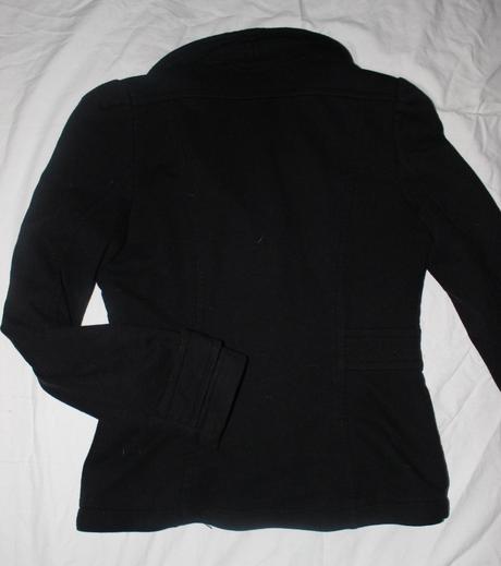 Vb161. černé úpletové sáčko/kabátek, vel.38, h&m,38
