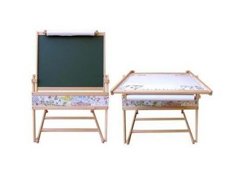 Dětská dřevěná magnetická tabule- stolek 2v1,