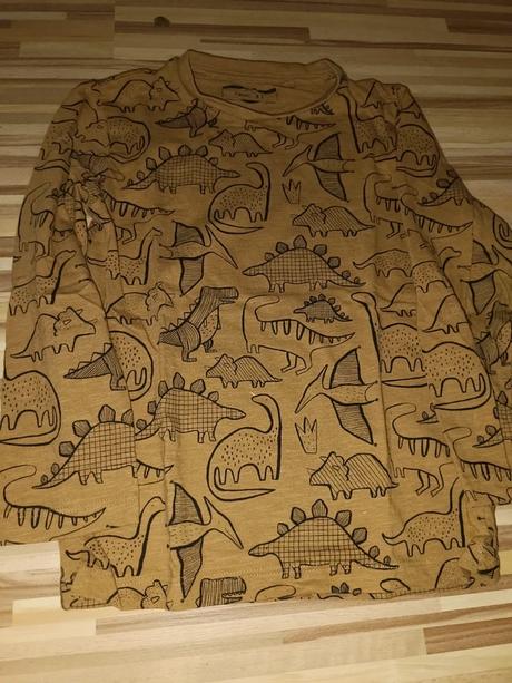 Hnědé tričko s dinosaury 122 next, next,122