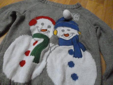 Svetr vánoční sněhulák 2-4, 98