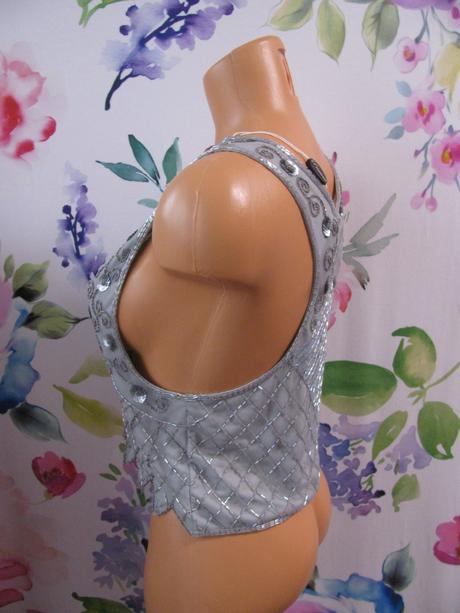 Dámská společenská šedá vesta, s