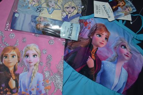 Frozen set,plavky,3xkalhotky,šátek,na 2-3roky, 86–98