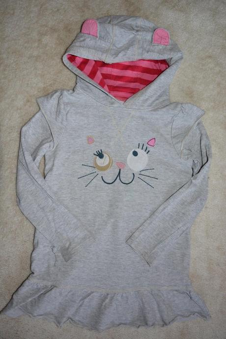 Komplet s kočičkou - už jen džíny, tunika a mikina, 104–116