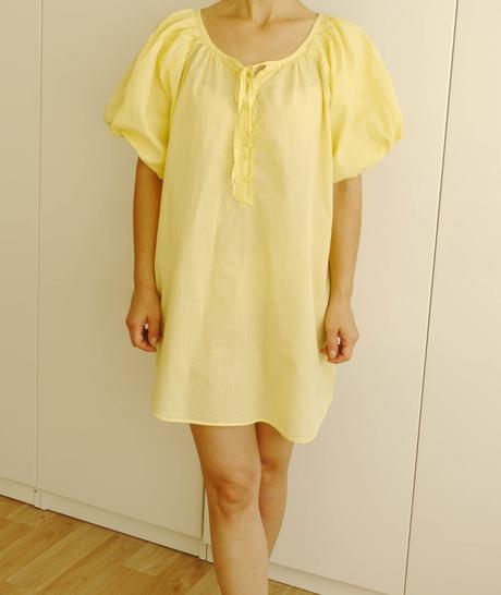 Bavlnena dlouha bluza/ saty s balonovymi rukavy 34, xs