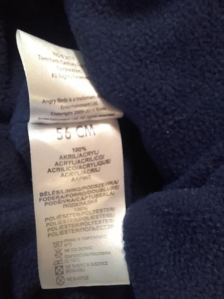 Zimní čepice angry birds, 56cm, 122