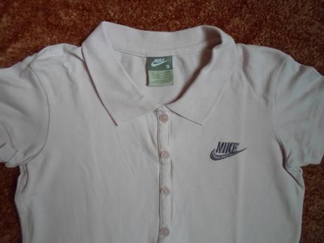 Růžové tričko triko s límečkem krátký rukáv nike, nike,s