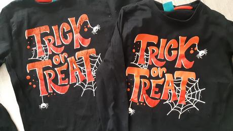 Sourozenecká trička halloween vel 128 a 134, 128