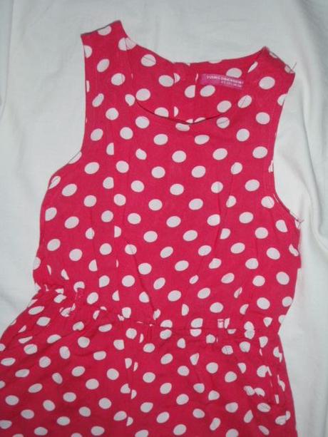Letní červený puntikatý overal, young dimension,110