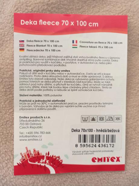 Deka fleece 70x100 cm, emitex, 