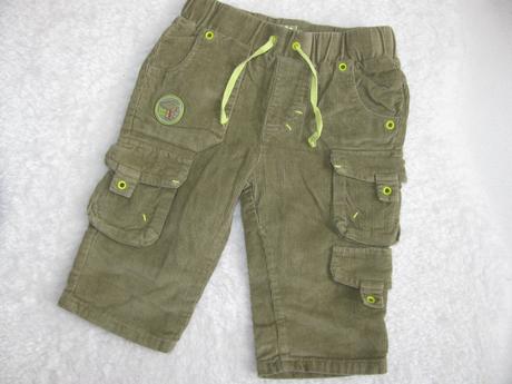 Zateplené nové khaki manšestrové kalhoty tuc tuc, tuc tuc,68