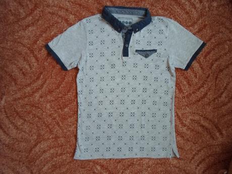 Šedé tričko triko s límečkem polo, boys,128