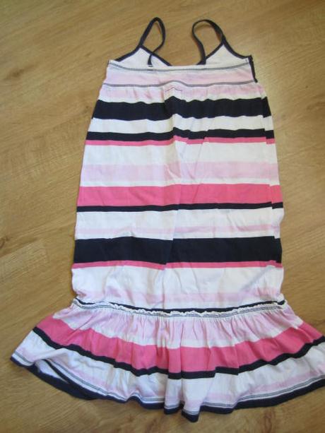 Bavlněné letní pruhované šaty, šatičky, h&m,122