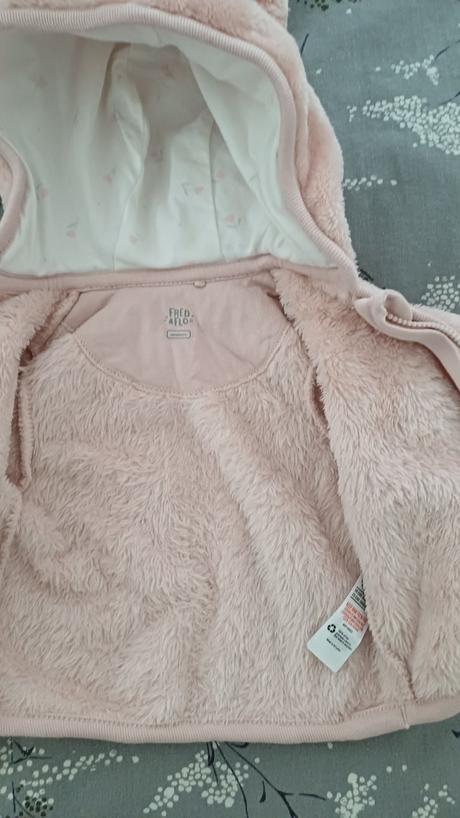Mikina plysova ruzova newborn, <50