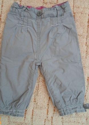 Šedé kalhoty oteplené podšité, 68