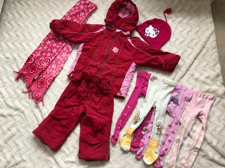 8 dilny set na zimu, punčochy, cepice, sala, bunda, 86–98