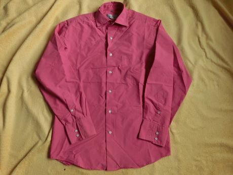 Pánská růžová košile s dlouhým rukávem sunset suit, m