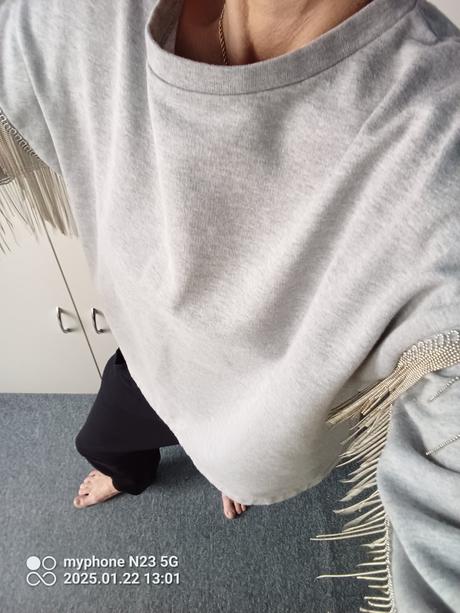 Mikina s řetízky zn."h&m" vel."l" i větší, h&m,l