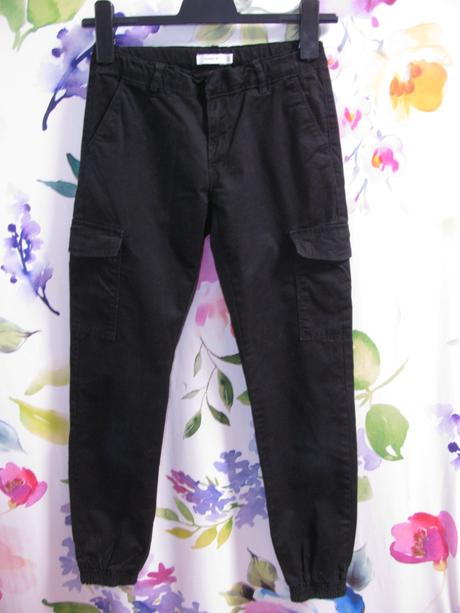 Černé elastické plátěné cargo kalhoty name it, name it,152