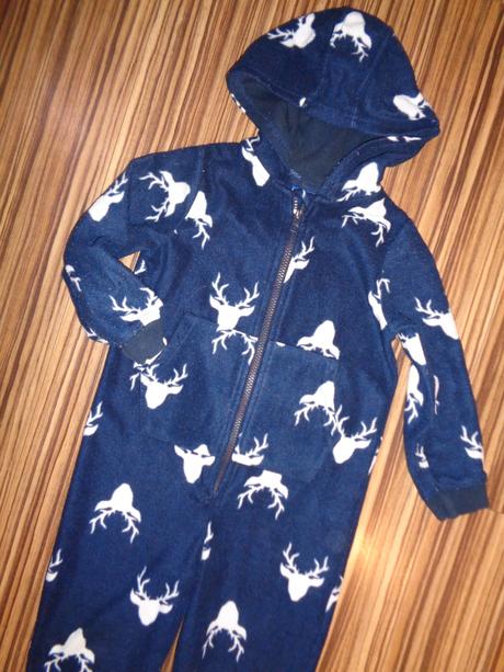 Modrý flísový overal s jeleny 98/104, lupilu,98