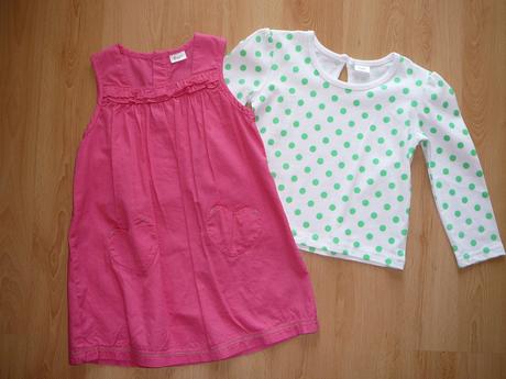 Plátěné šatičky s tričkem, f&f,92