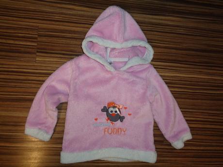 Kouzelná růžová flísová chlupatka mikina s ptáčkem, ergee,86