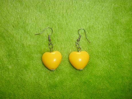 Žlutá srdíčka - naušnice,