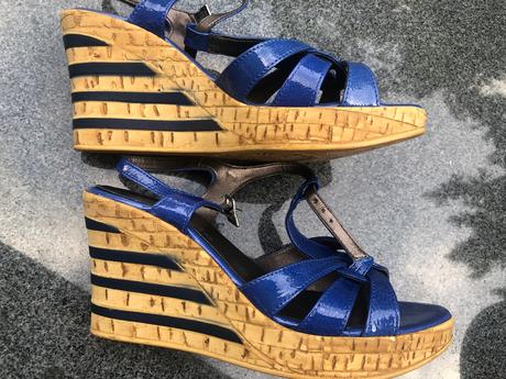 Tamaris modre sandaly na klinu 37, tamaris,37